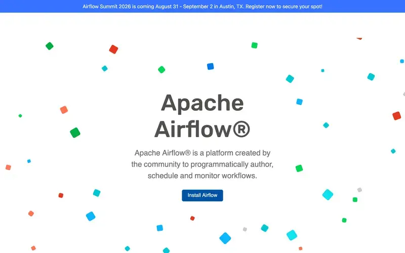 Screenshot of the Apache Airflow homepage