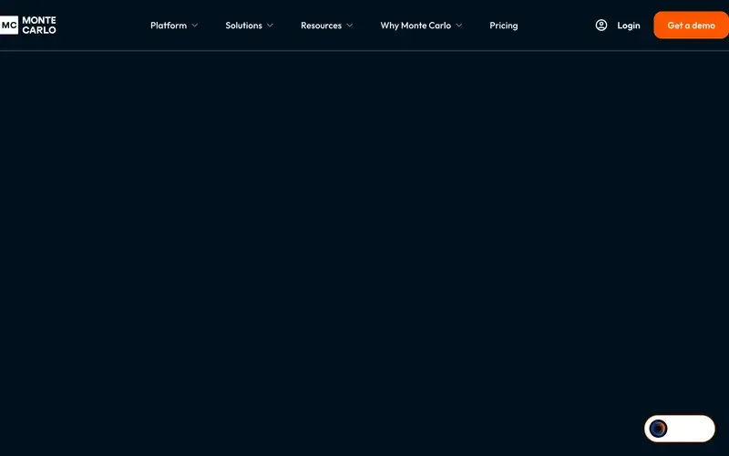 Screenshot of the Monte Carlo homepage