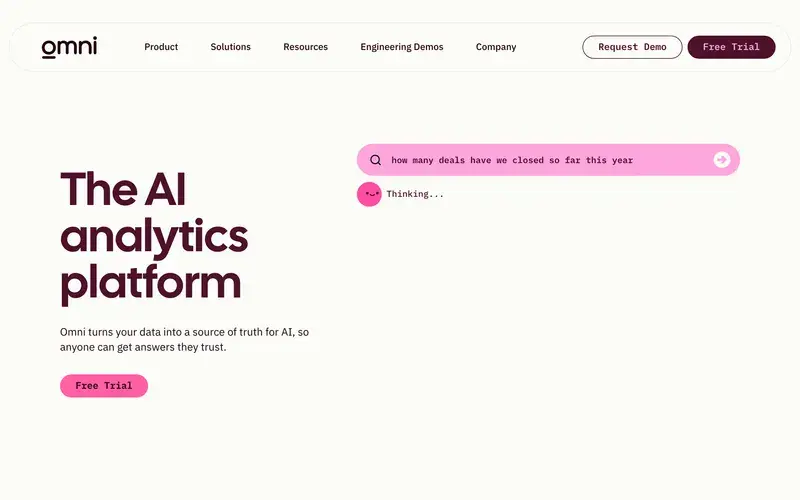 Screenshot of the Omni homepage