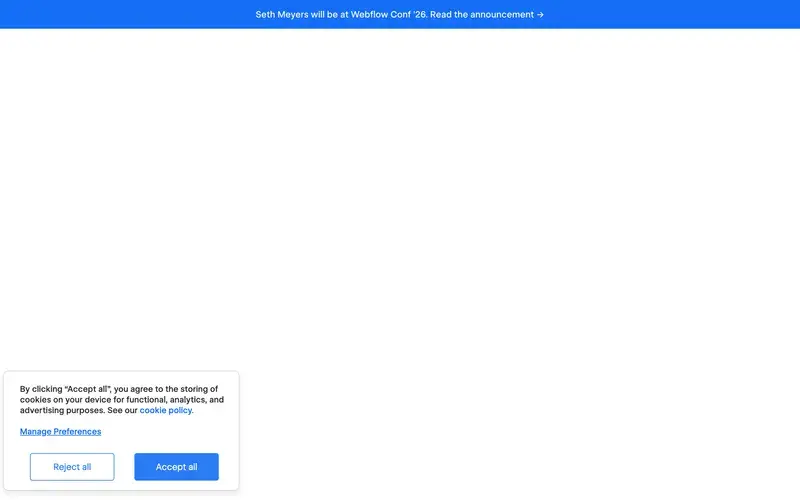 Screenshot of the Webflow homepage