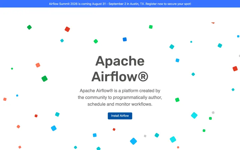 Screenshot of the Apache Airflow homepage