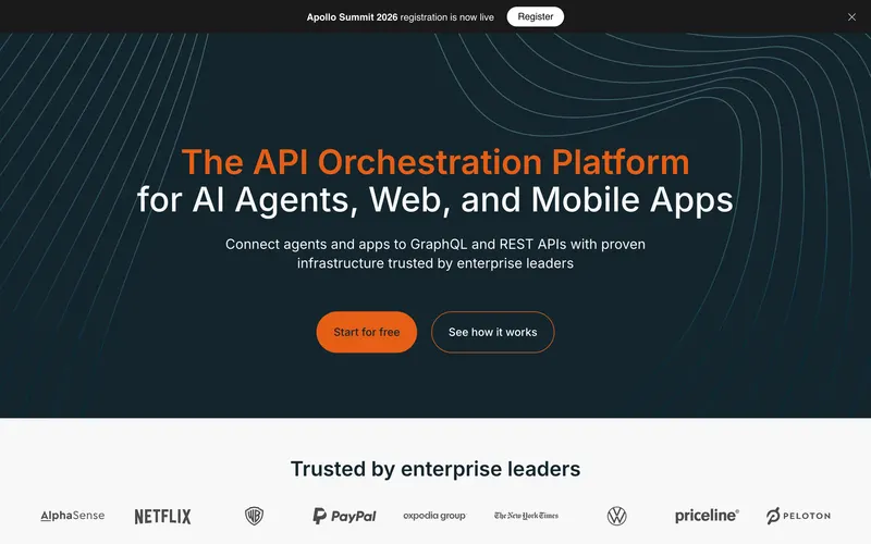 Screenshot of the Apollo GraphQL homepage
