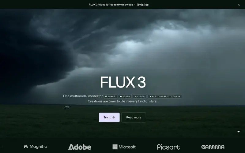 Screenshot of the Black Forest Labs homepage