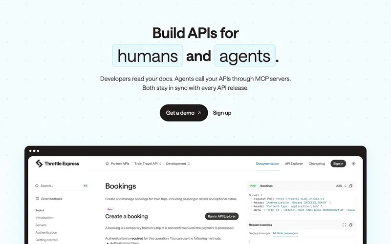 Screenshot of the Bump.sh homepage