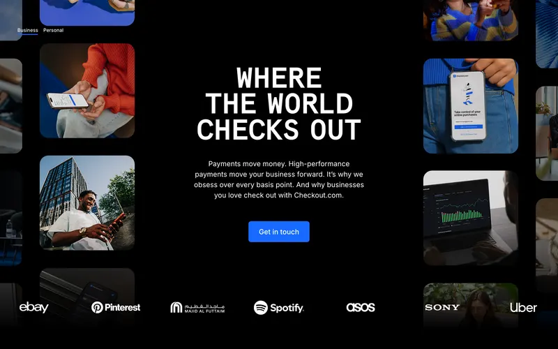 Screenshot of the Checkout.com homepage
