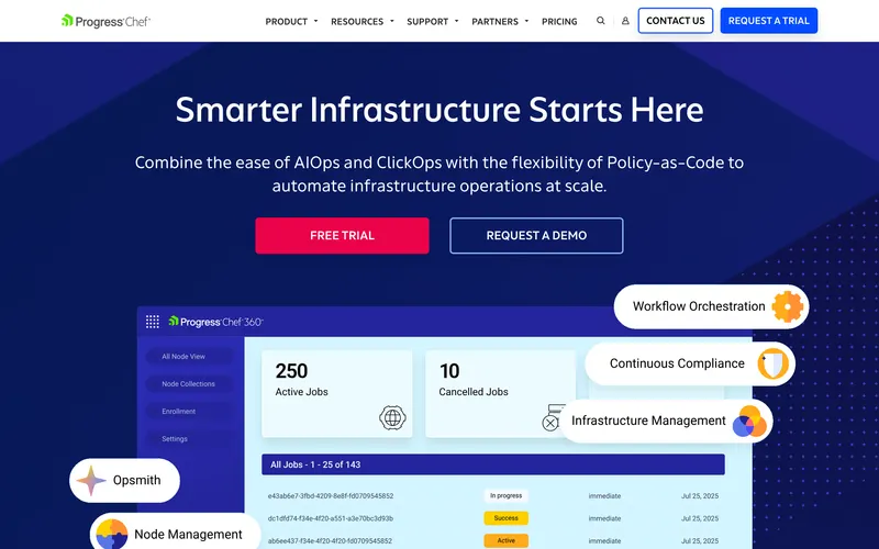Screenshot of the Chef homepage