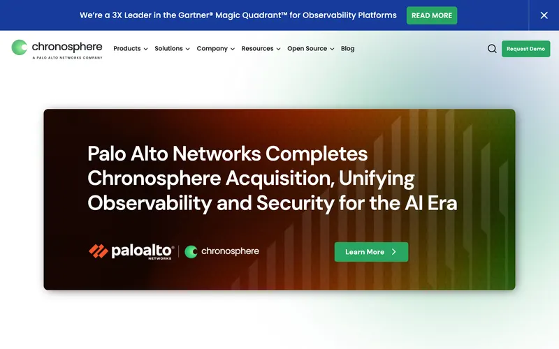 Screenshot of the Chronosphere homepage