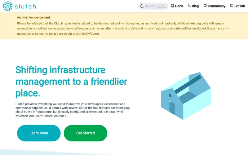 Screenshot of the Clutch homepage