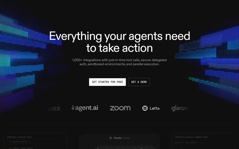 Screenshot of the Composio homepage
