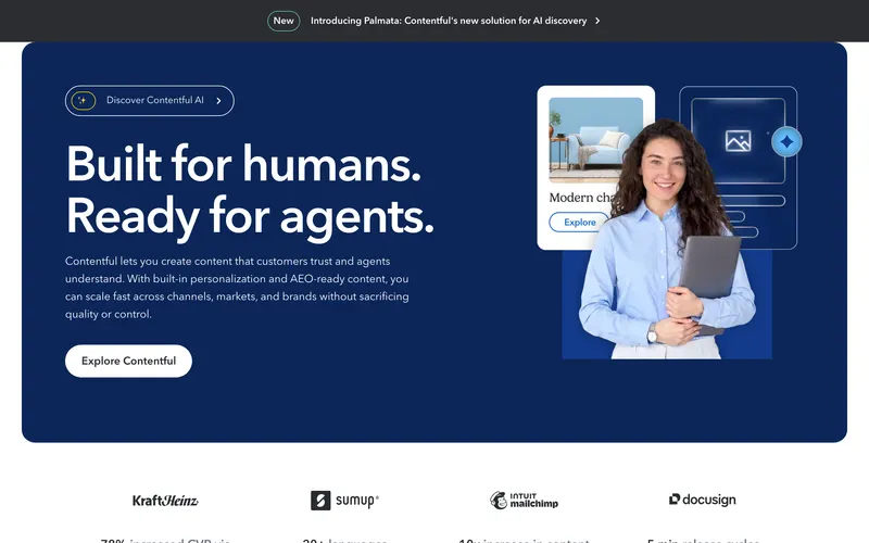 Screenshot of the Contentful homepage