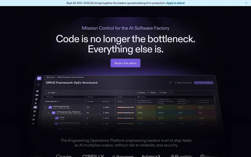 Screenshot of the Cortex homepage