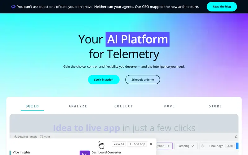 Screenshot of the Cribl homepage