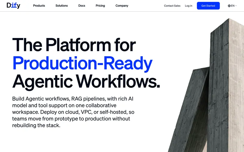 Screenshot of the Dify homepage