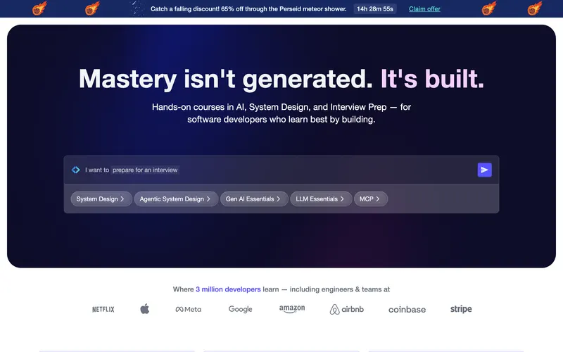 Screenshot of the Educative homepage