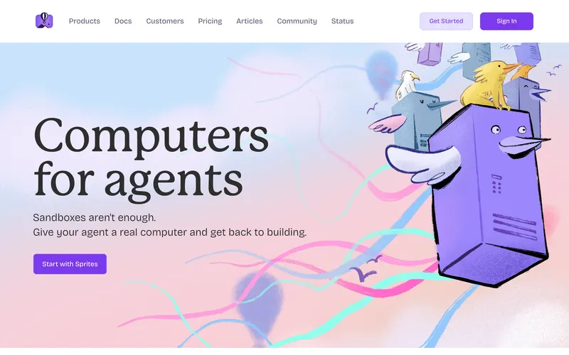 Screenshot of the Fly.io homepage