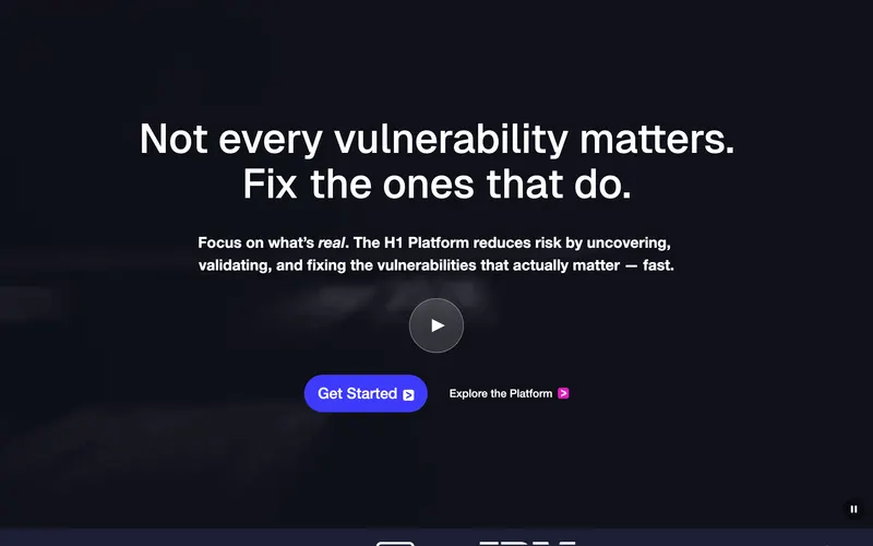 Screenshot of the HackerOne homepage