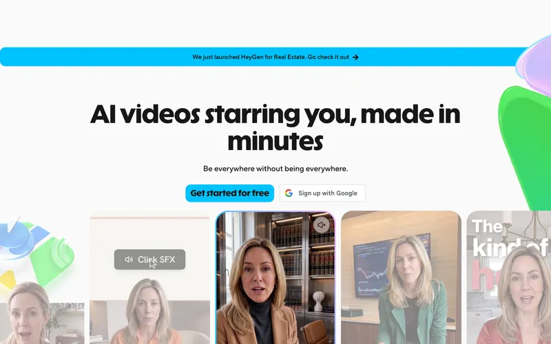 Screenshot of the HeyGen homepage