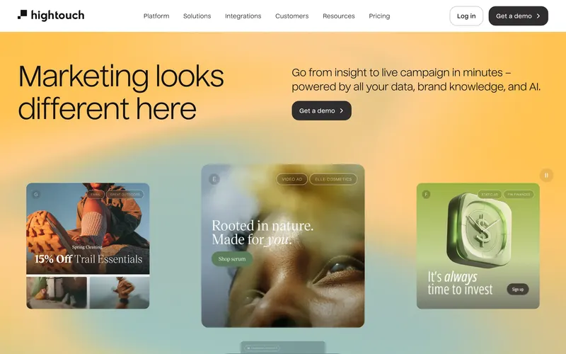 Screenshot of the Hightouch homepage