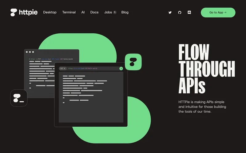 Screenshot of the HTTPie homepage