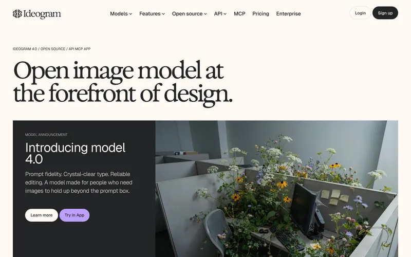 Screenshot of the Ideogram homepage