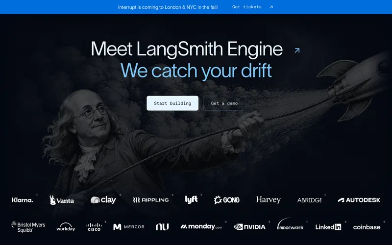 Screenshot of the LangChain homepage