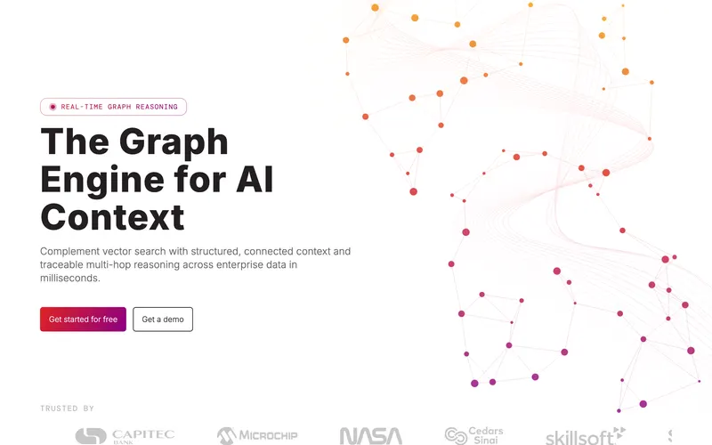 Screenshot of the Memgraph homepage