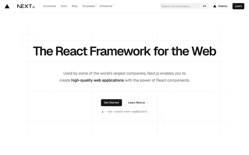 Screenshot of the Next.js homepage