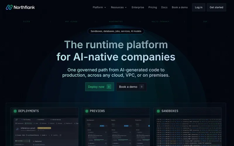 Screenshot of the Northflank homepage