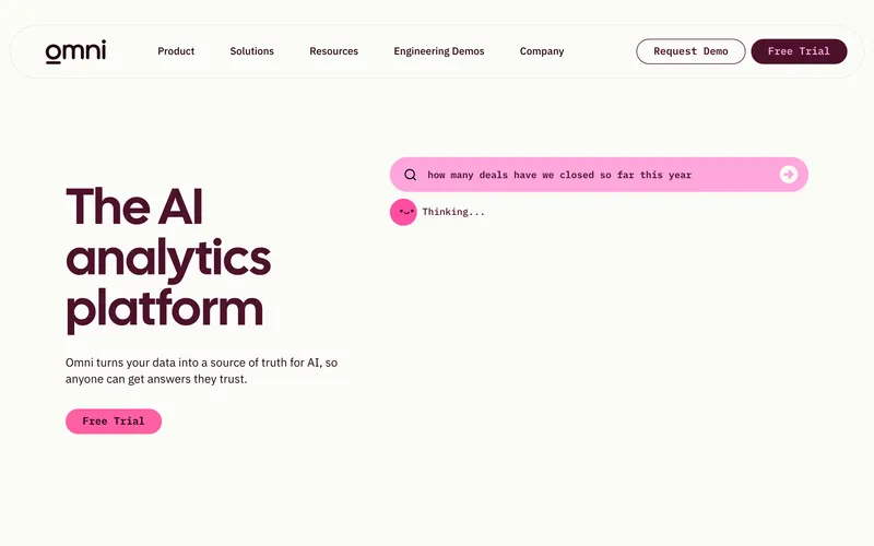 Screenshot of the Omni homepage