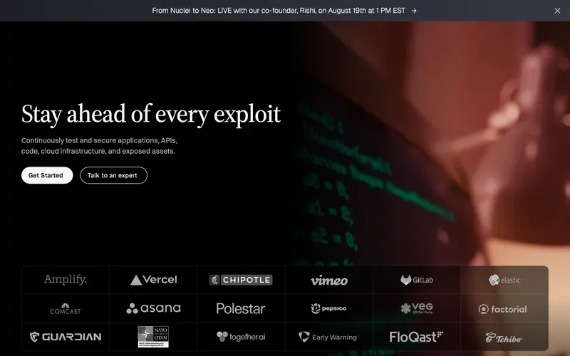 Screenshot of the ProjectDiscovery homepage