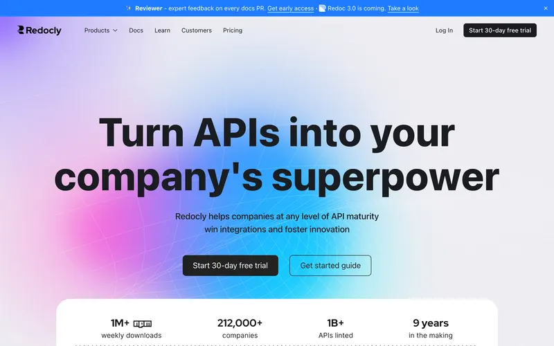 Screenshot of the Redocly homepage