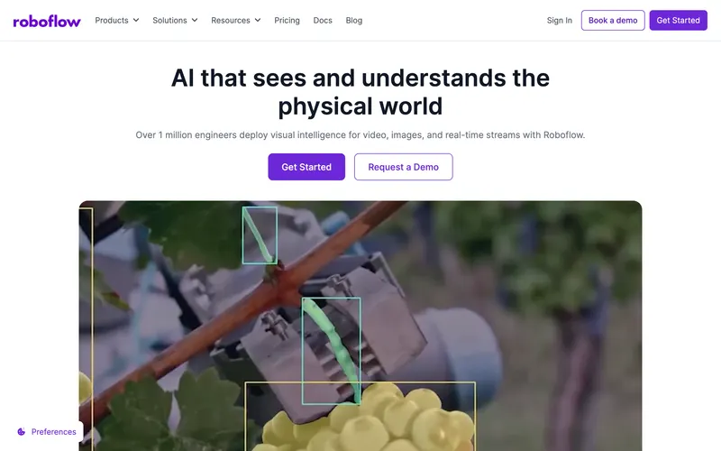 Screenshot of the Roboflow homepage