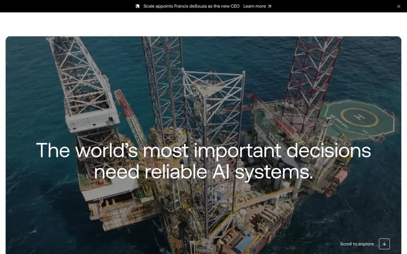 Screenshot of the Scale AI homepage