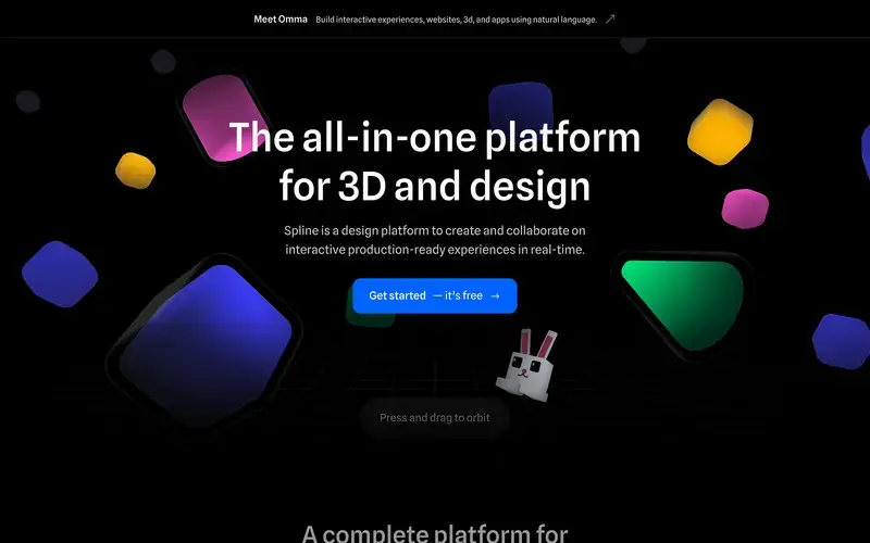 Screenshot of the Spline homepage