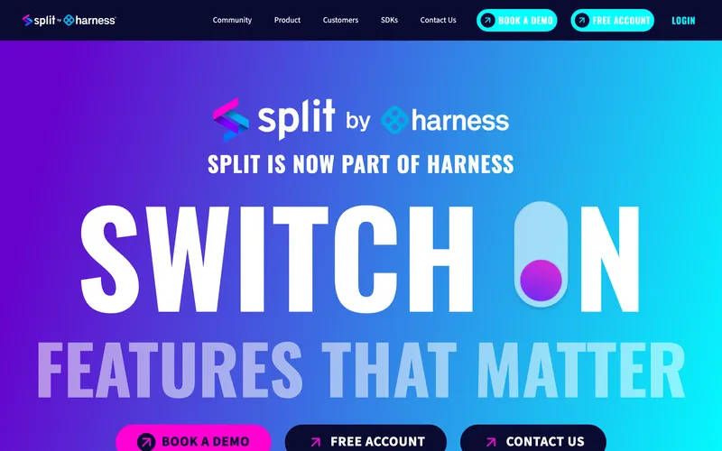Screenshot of the Split homepage