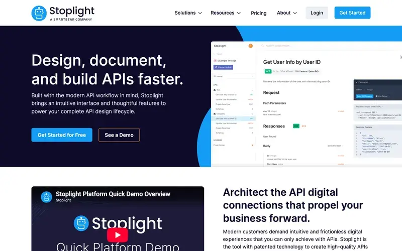 Screenshot of the Stoplight homepage