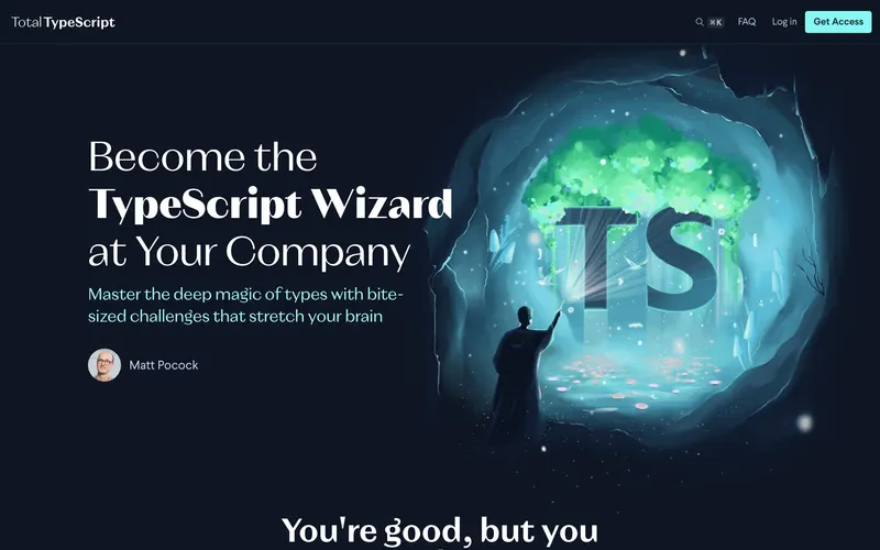 Screenshot of the Total TypeScript homepage