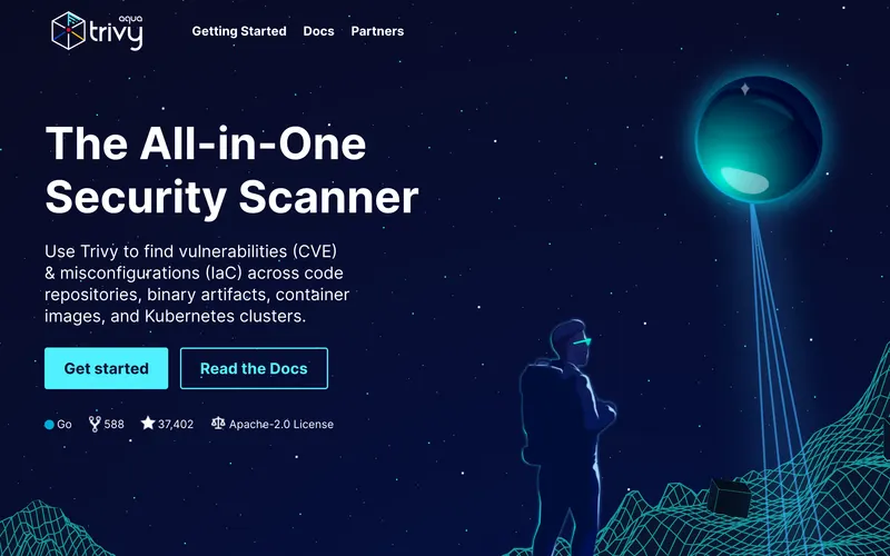 Screenshot of the Trivy homepage