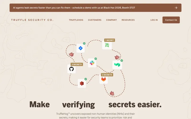 Screenshot of the Truffle Security homepage