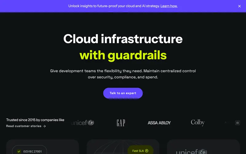 Screenshot of the Upsun homepage