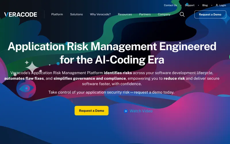 Screenshot of the Veracode homepage