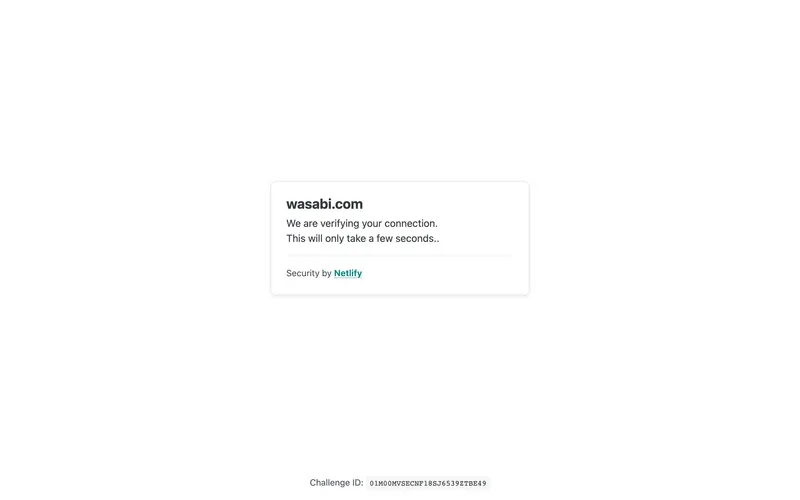 Screenshot of the Wasabi homepage